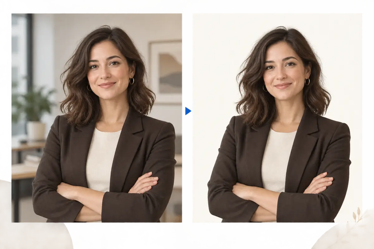 Before and after comparison showing background removal